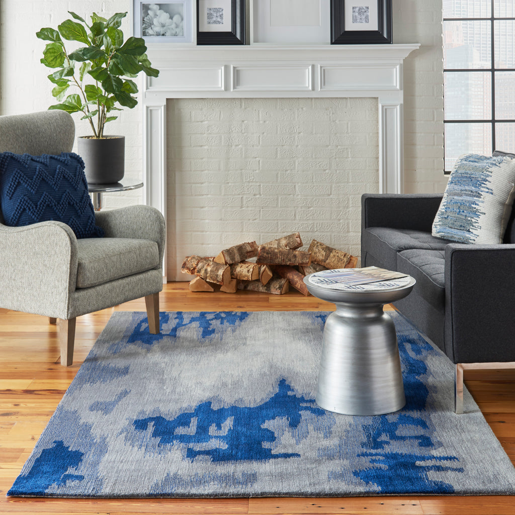 nourison symmetry smm10 grey blue rug