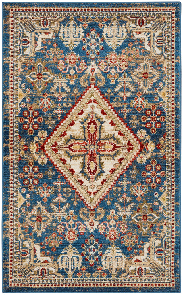 nourison karisma kar02 blue ivory rug