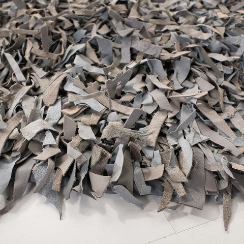 Safavieh Clearance Leather Shag LSG601G Grey Rug