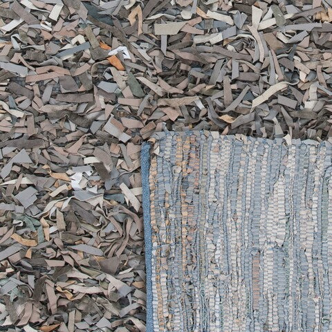 Safavieh Clearance Leather Shag LSG601G Grey Rug