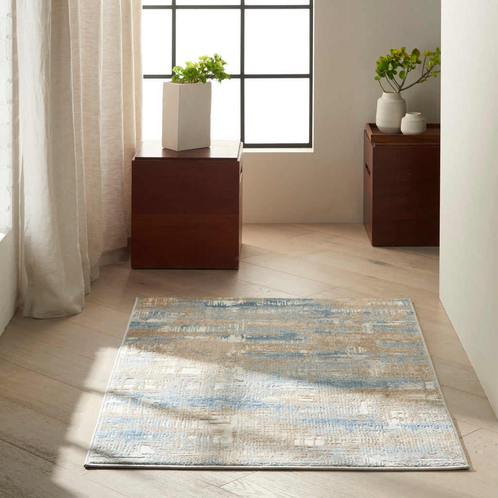 nourison rush ck951 blue beige rug