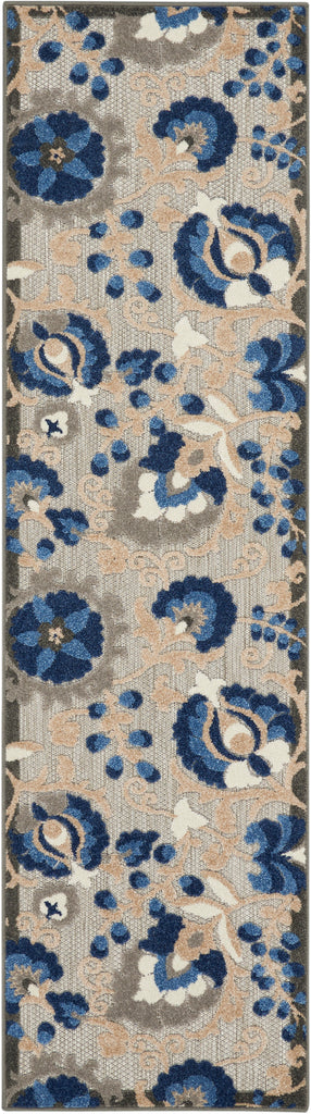 nourison aloha alh17 natural blue rug