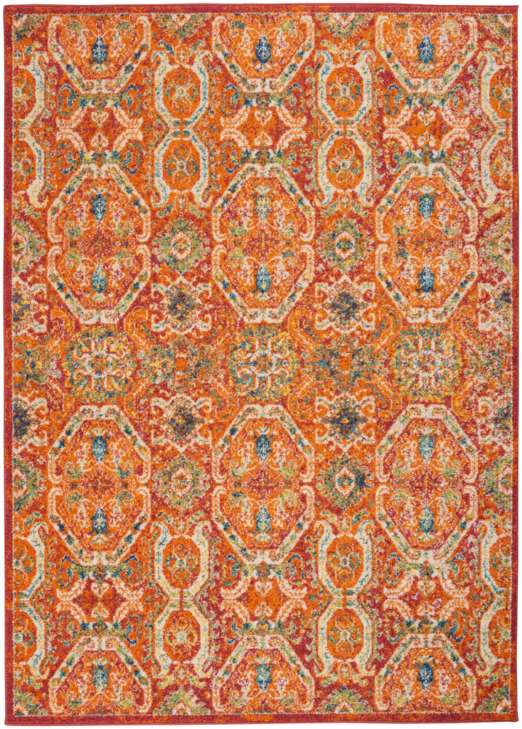 nourison allur alr05 red multicolor rug