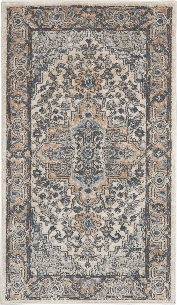 nourison quarry qua05 ivory grey rug