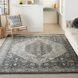 nourison silken allure stn11 grey blue rug