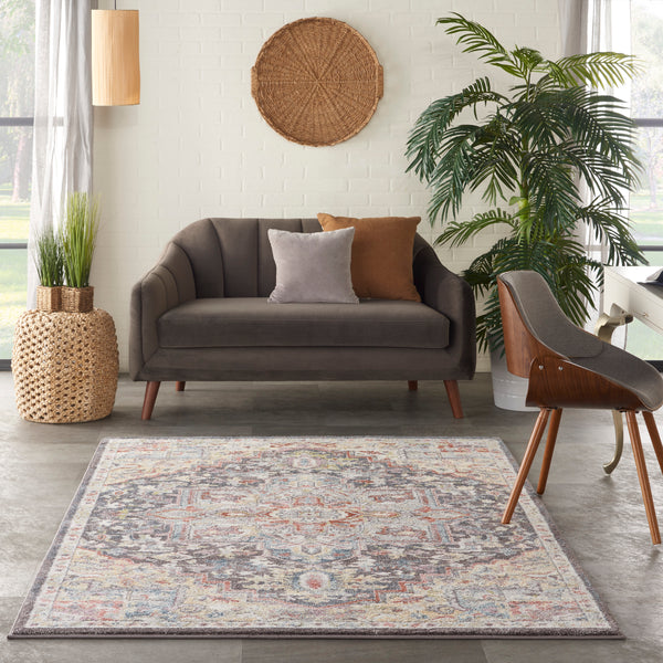 nourison soraya sor04 charcoal multi rug