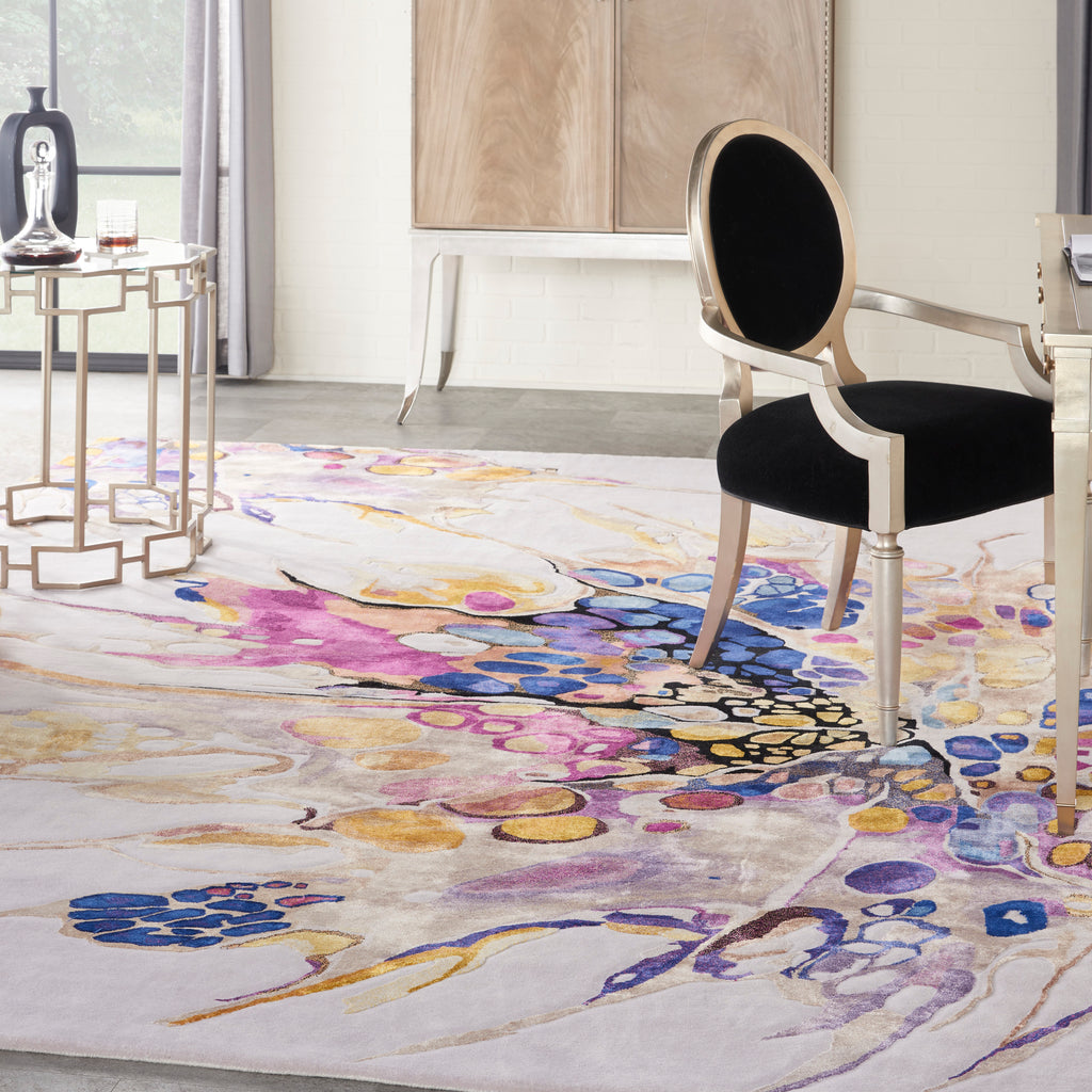 nourison prismatic prs20 grey lilac multi rug