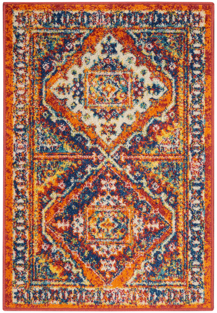 nourison allur alr02 orange multicolor rug