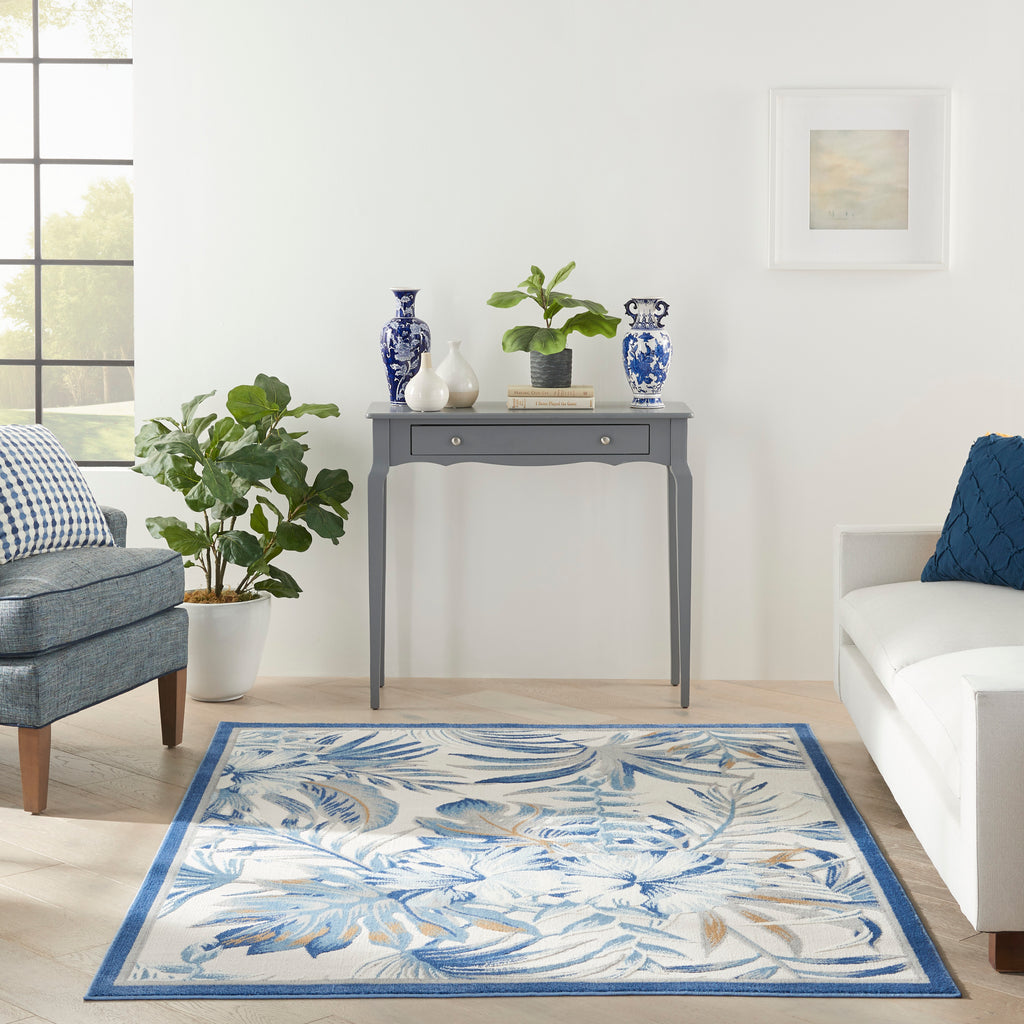 nourison seaside sds02 ivory blue rug