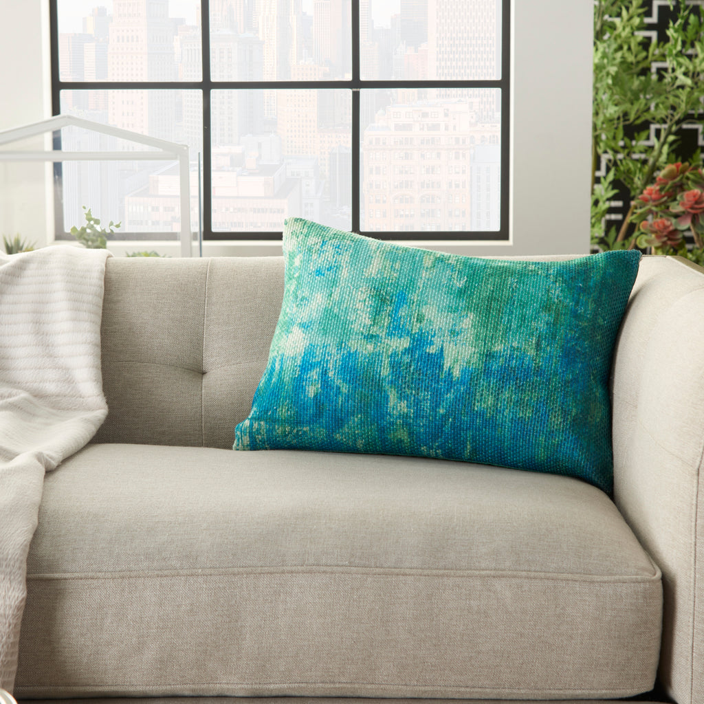 nourison outdoor as130 blue pillow