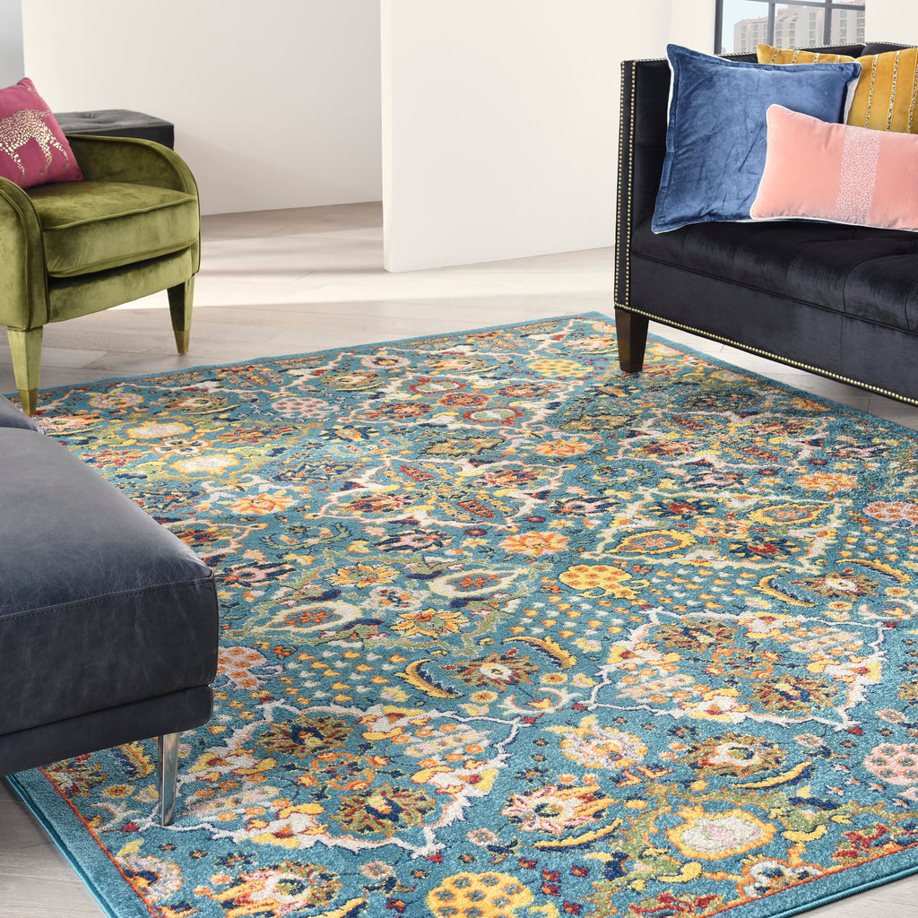nourison allur alr03 turquoise ivory rug