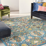 nourison allur alr03 turquoise ivory rug