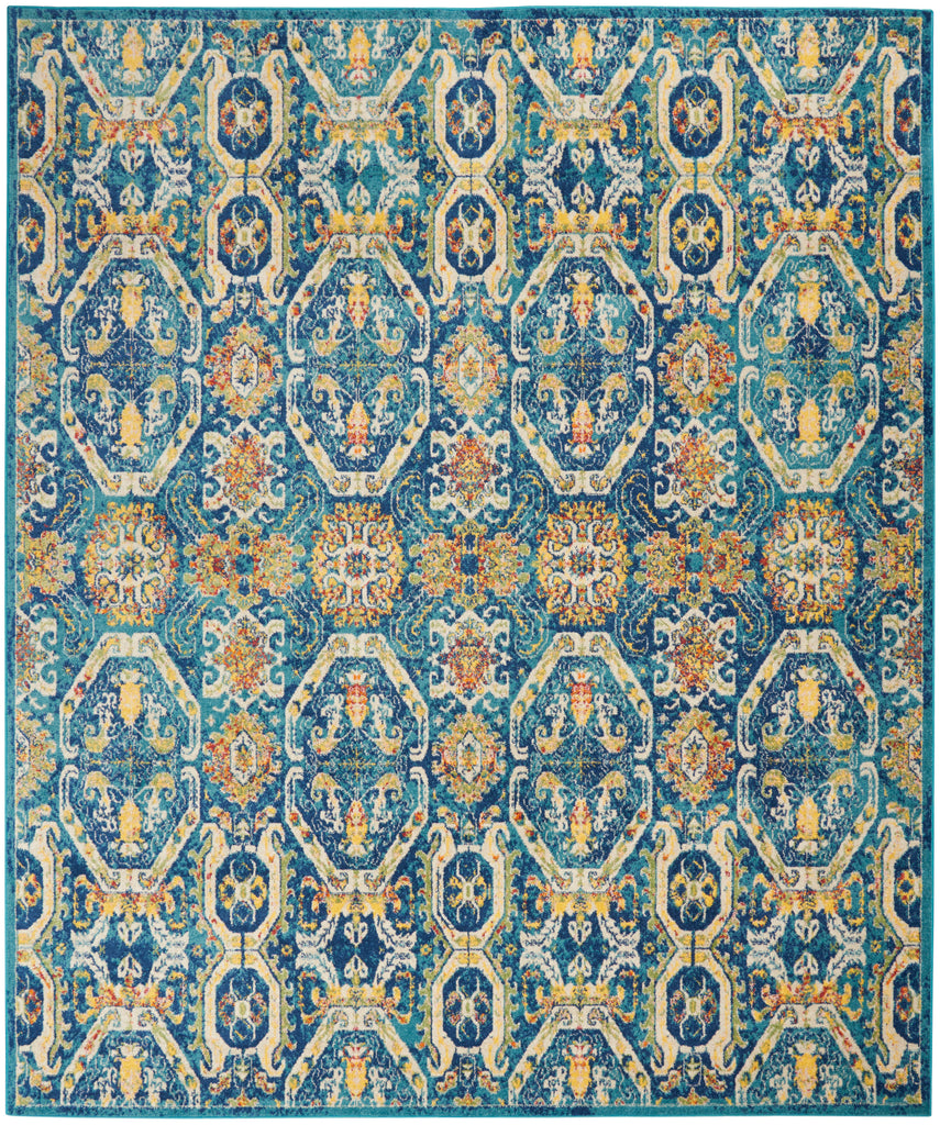 nourison allur alr05 blue multicolor rug
