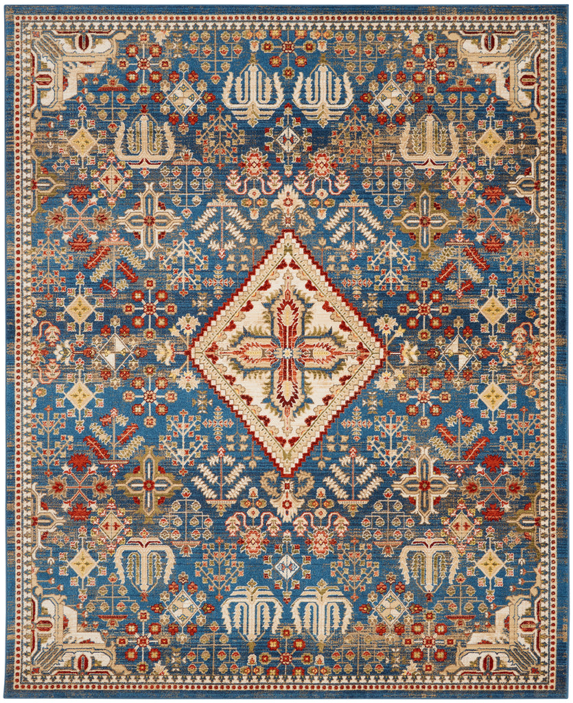 nourison karisma kar02 blue ivory rug