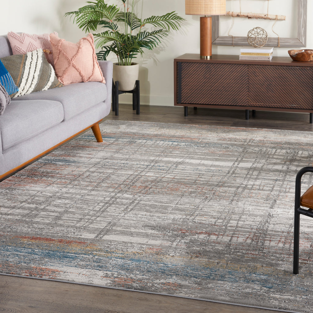 nourison rustic textures rus12 grey multi rug