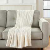 nourison fur vv614 ivory gold pillow