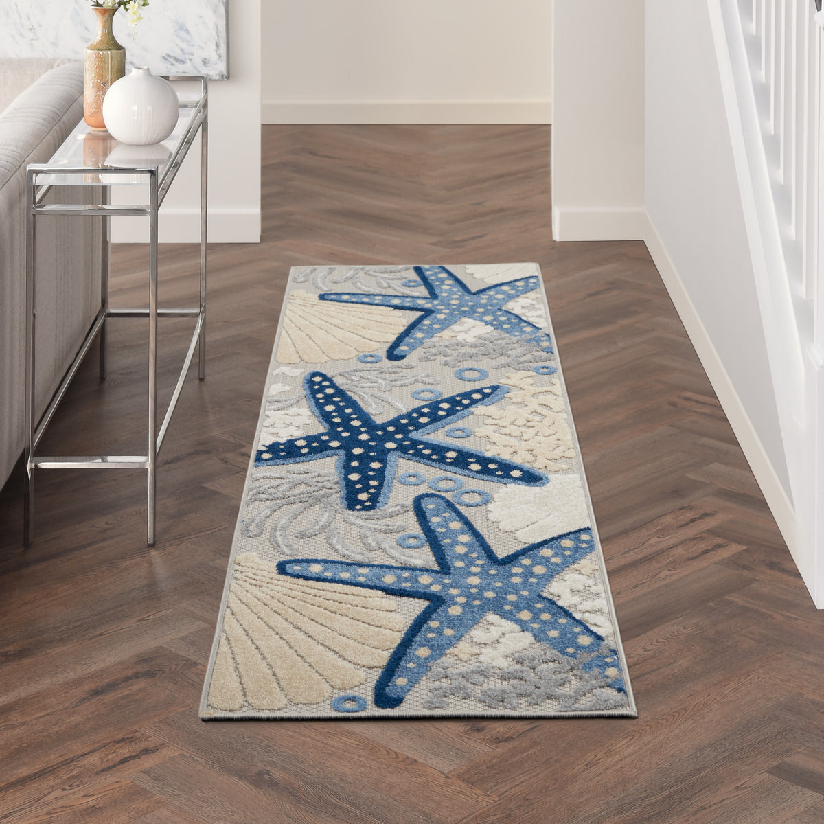 nourison aloha alh24 blue grey rug