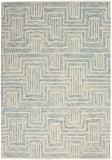 nourison interlock itl06 ivory turquoise rug