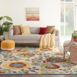 nourison aloha alh17 ivory multi rug