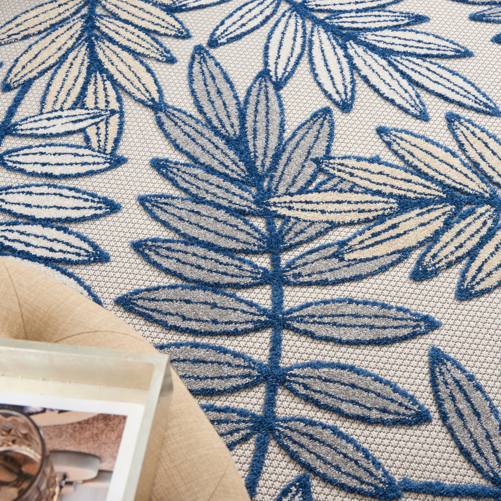nourison aloha alh18 ivory navy rug