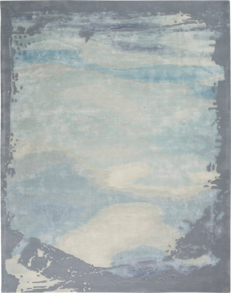 nourison prismatic prs19 seafoam silver rug