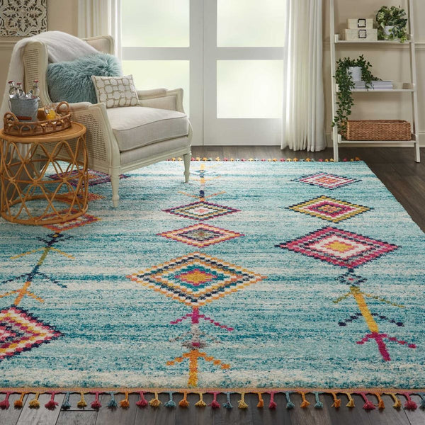 Nourison Clearance Nomad NMD04 Aqua Rug