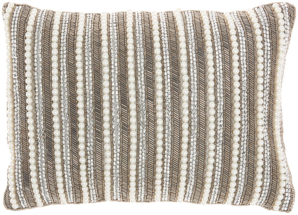 nourison luminescence z2014 pewter pillow