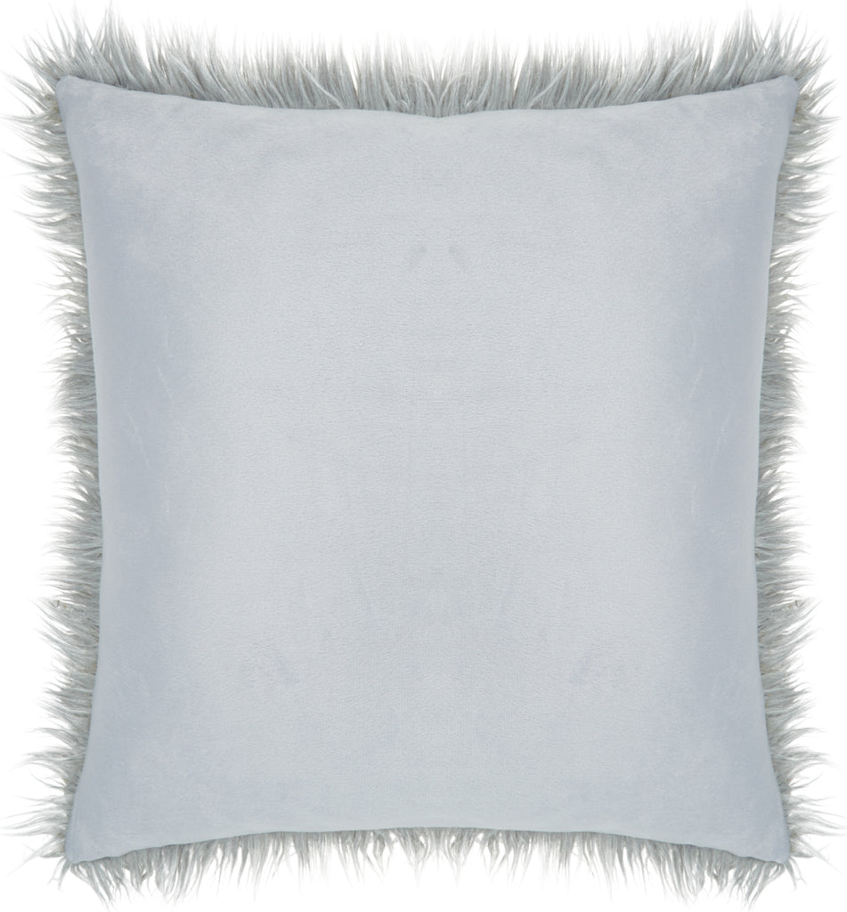 nourison faux fur bj101 light grey pillow