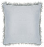 nourison faux fur bj101 light grey pillow