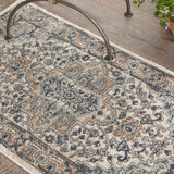 nourison quarry qua05 ivory grey rug