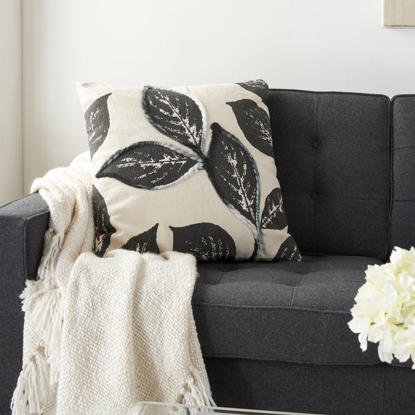 nourison life styles sh031 charcoal pillow