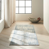 nourison rush ck950 ivory blue rug
