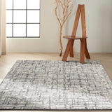 nourison rush ck952 ivory grey rug