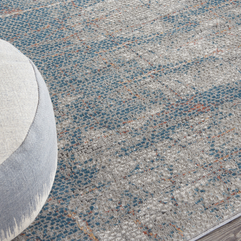 nourison rustic textures rus15 light grey blue rug