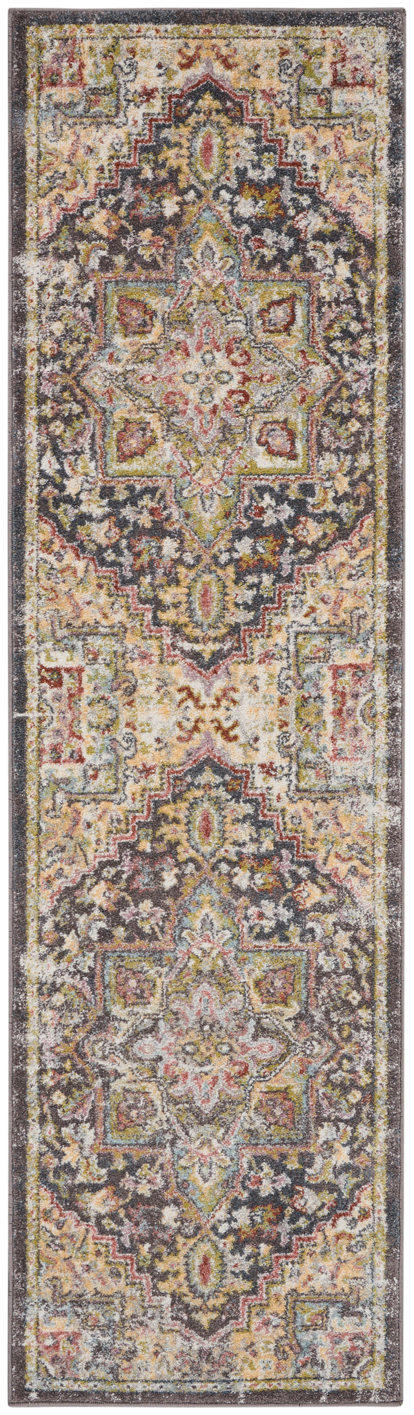 nourison soraya sor04 charcoal multi rug