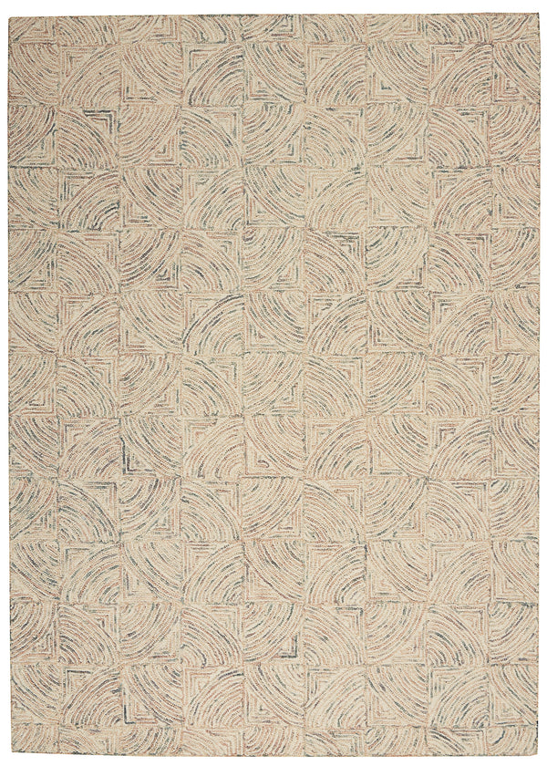 nourison interlock itl05 ivory multi rug