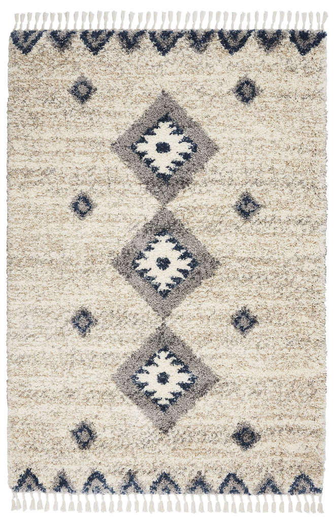 Nourison Oslo Shag OSL03 Ivory/Blue Rug