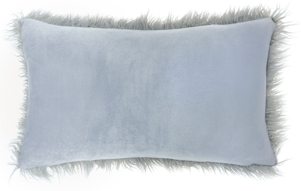nourison faux fur bj101 light grey pillow