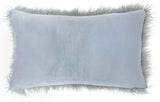 nourison faux fur bj101 light grey pillow