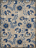nourison aloha alh17 natural blue rug