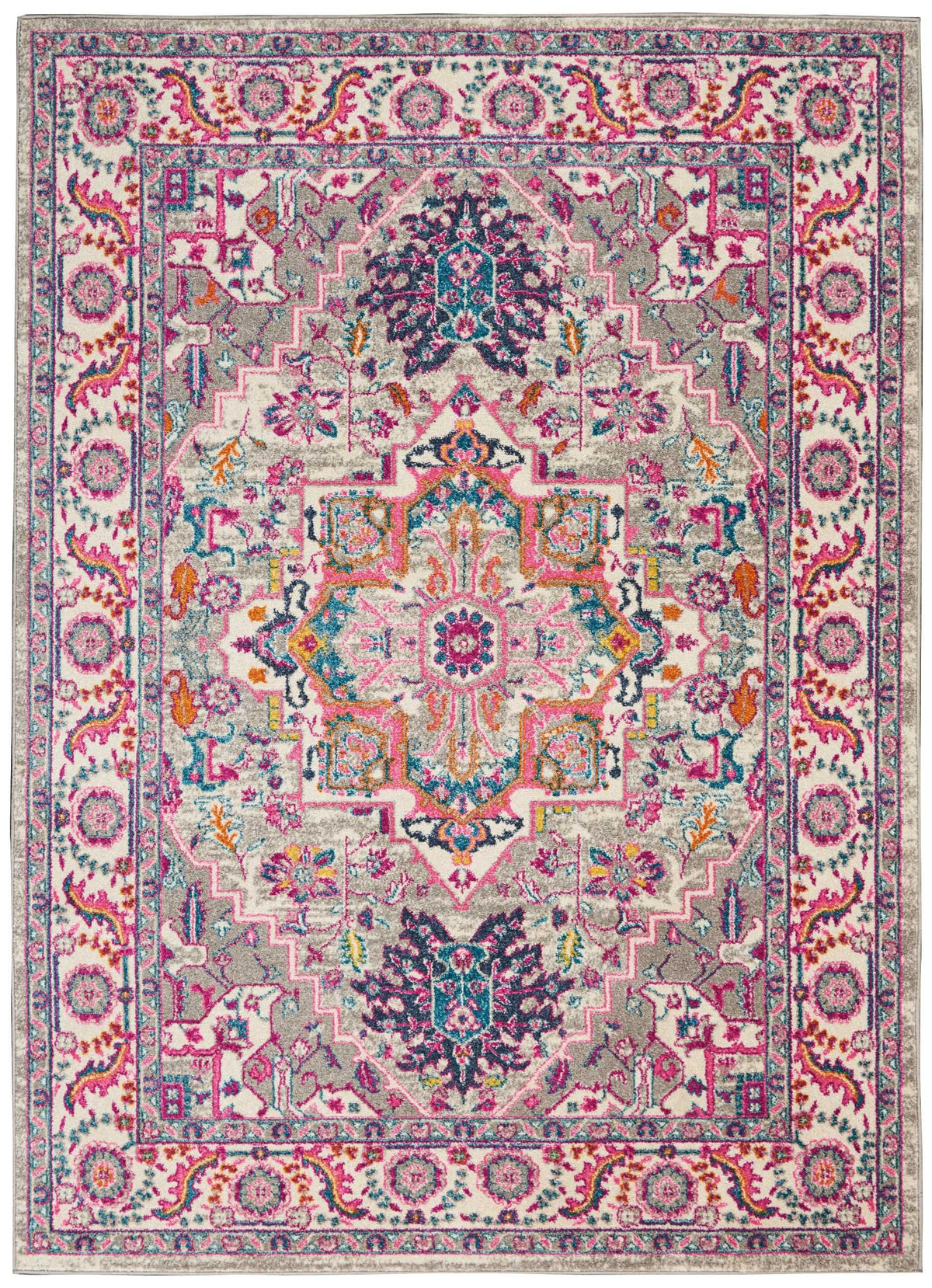 Nourison Sale Passion PSN20 Light Grey/Pink Rug