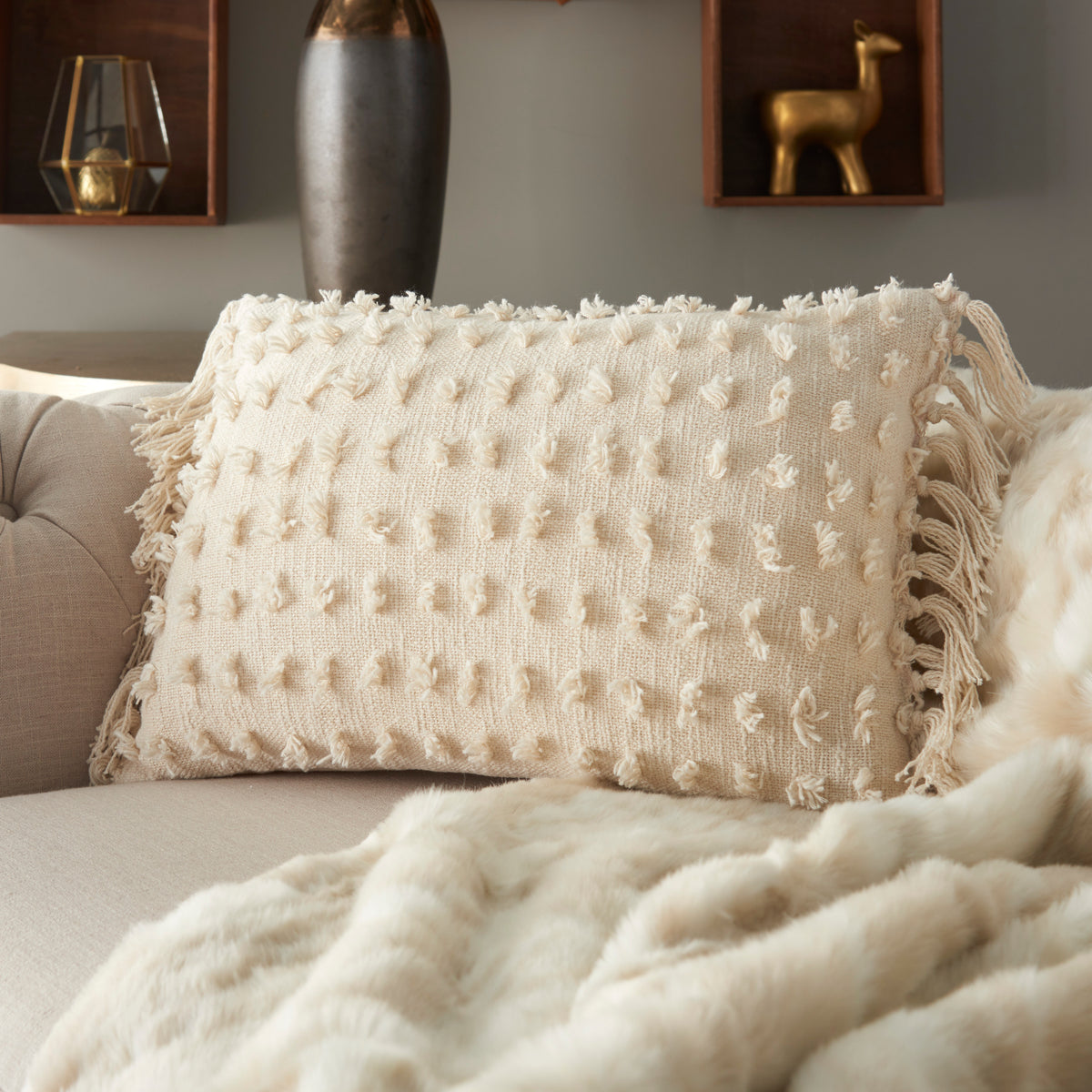 nourison life styles gt037 cream pillow