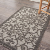 nourison aloha alh21 grey charcoal rug