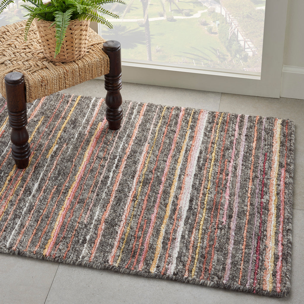 nourison plateau pae01 grey flame rug