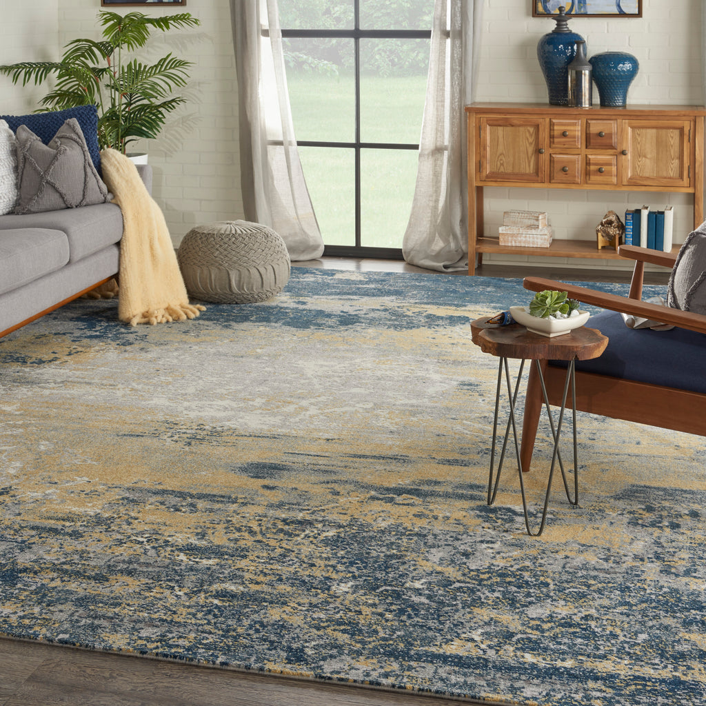 nourison twilight twi22 navy gold rug