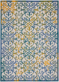nourison aloha alh21 ivory blue rug