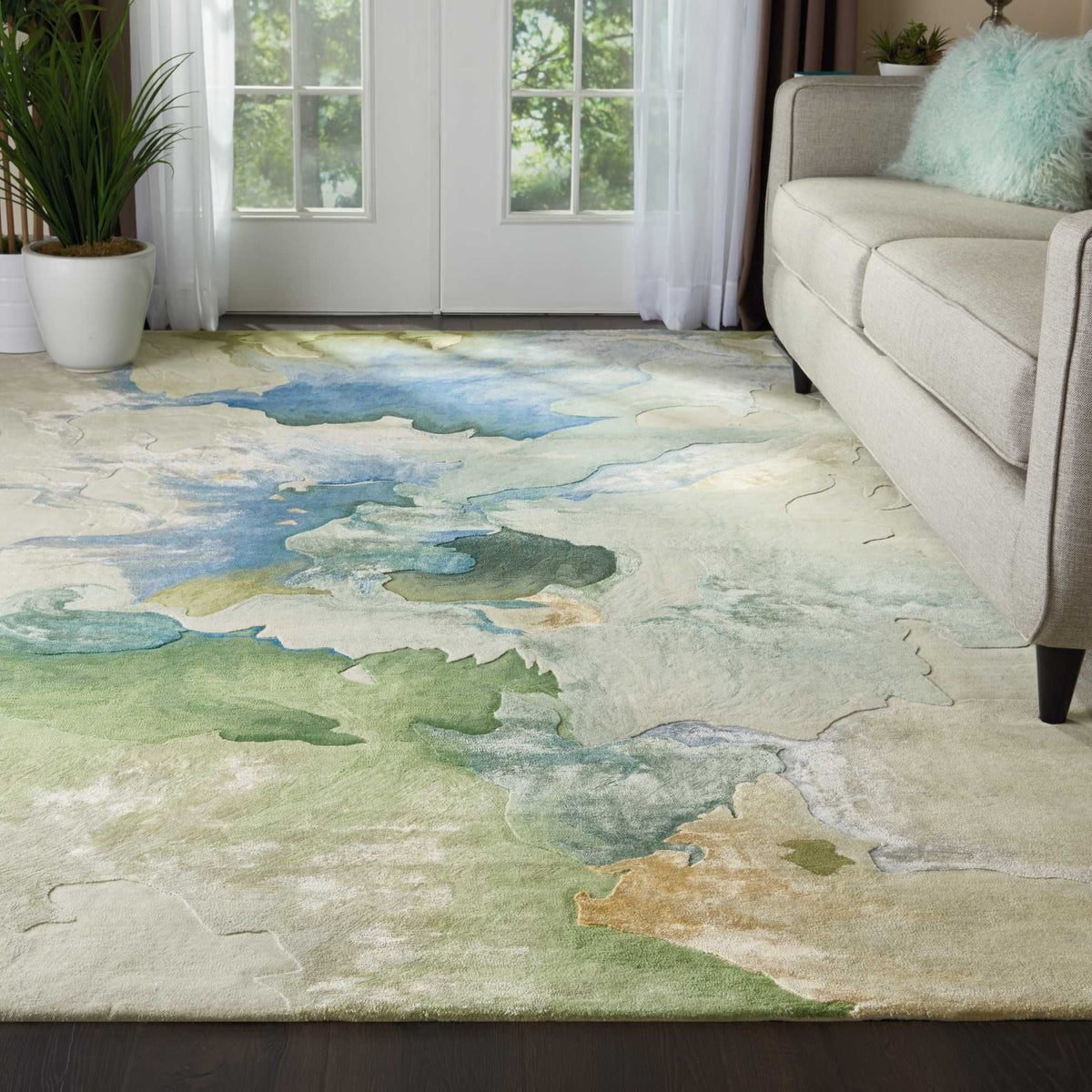Nourison Prismatic PRS16 Seafoam Rug