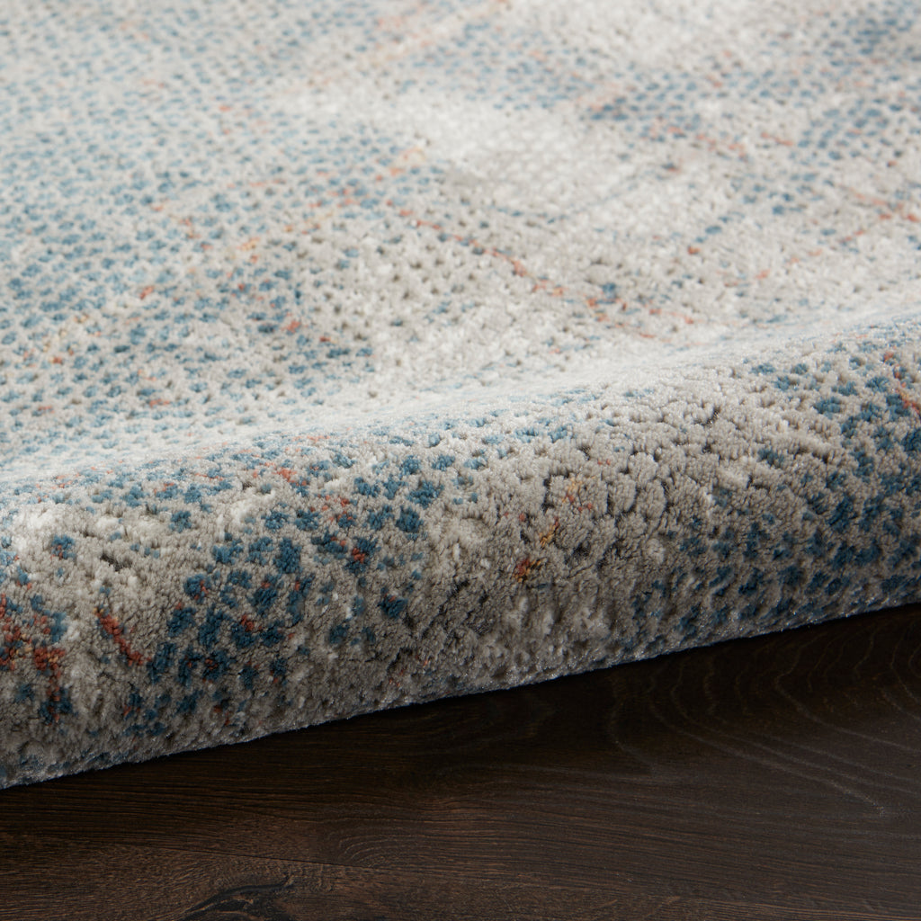 nourison rustic textures rus15 light grey blue rug