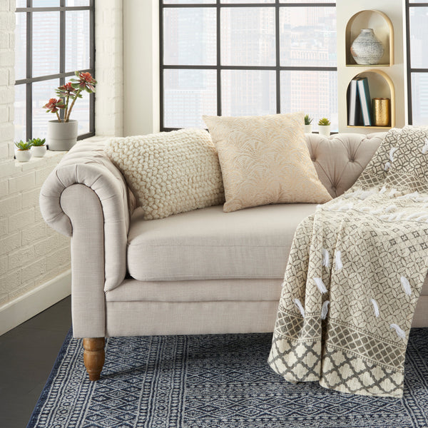 nourison life styles st131 ivory gold pillow