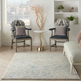 nourison interlock itl02 blue multi rug